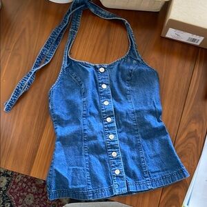 Dolce & Gabbana Vtg Denim Halter Top